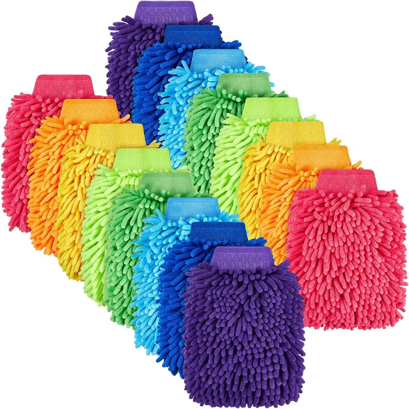 Gants de lavage de voiture en microfibre ultra absorbants, double face, éponge de nettoyage automobile en chenille, sans rayures, super épaisse, haute densité