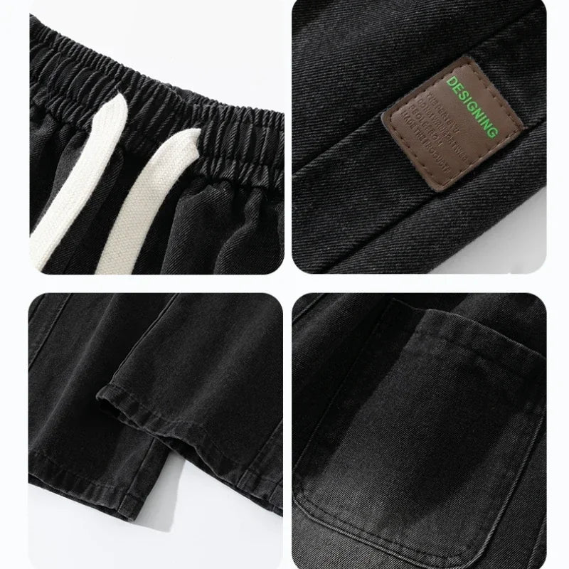 Pantalones vaqueros de lavado para hombre, de pierna ancha, unisex, de color liso, holgados, casuales, rectos, a la moda para exteriores, talla grande 8XL, nueva colección de otoño