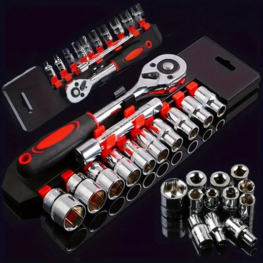 New socket set upgrade hardware car boat motorcycle bicycle repair tool short socket ratchet hand automotive repair tools