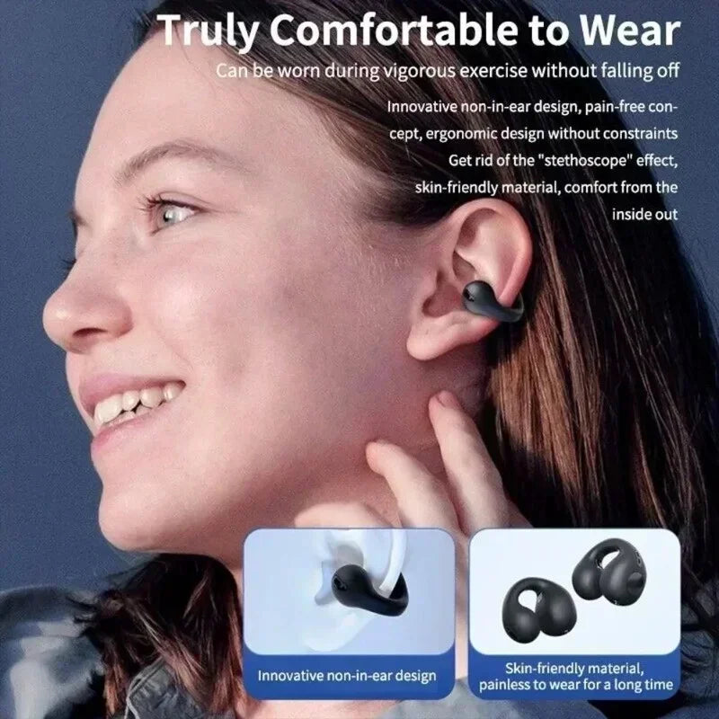 Nuevos auriculares Bluetooth 5.3 T75 de conducción ósea - auriculares deportivos impermeables con sonido estéreo HiFi