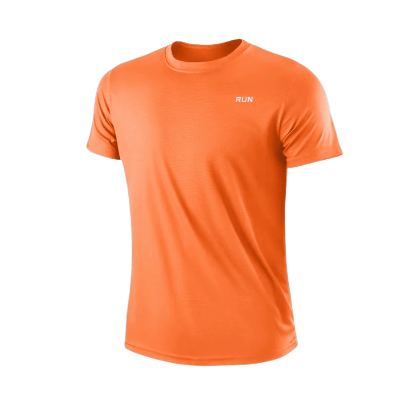 Camiseta de manga corta para hombre, de secado rápido, que absorbe la humedad, cuello redondo, para ejercicio, entrenamiento, deportes, gimnasio, correr, ligera en Y