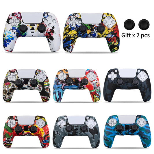 Funda protectora de silicona para controlador de PS5, accesorios de controlador de PS5, estuche de goma para controlador de PS5 Slim, JoysUniverse, tapas de agarre para pulgar