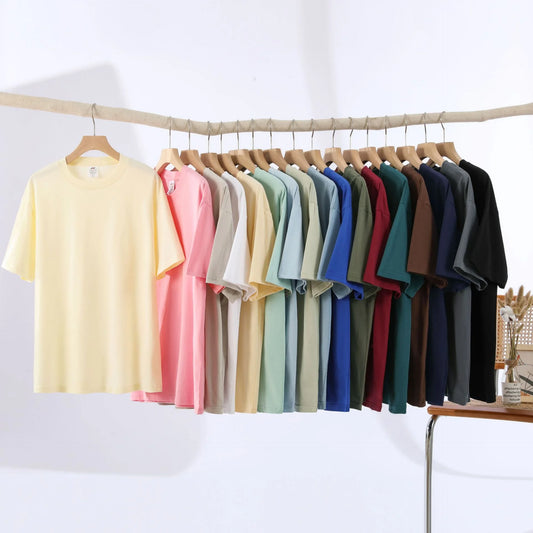 T-Shirt 100% Coton Unisexe — Manches Courtes Ample Décontracté Col Rond