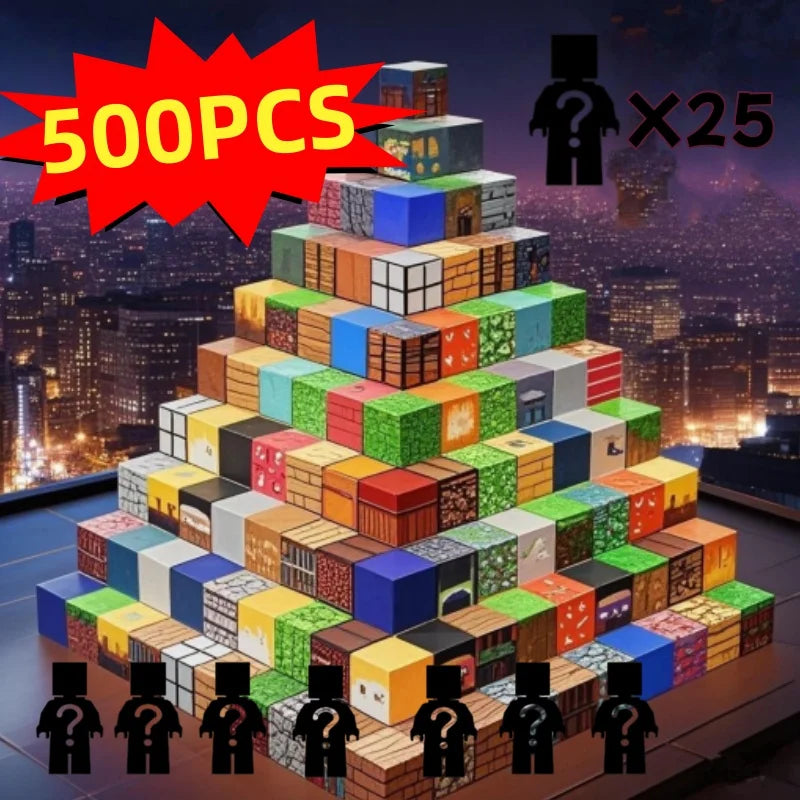 500 Pièces Blocs de Construction Magnétiques Mini Monde — DIY, Puzzle, Jouets Enfants