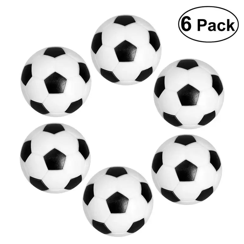 Lot de 6 Ballons de Baby-Foot 32 mm Noir & Blanc — ABS Souple pour Table