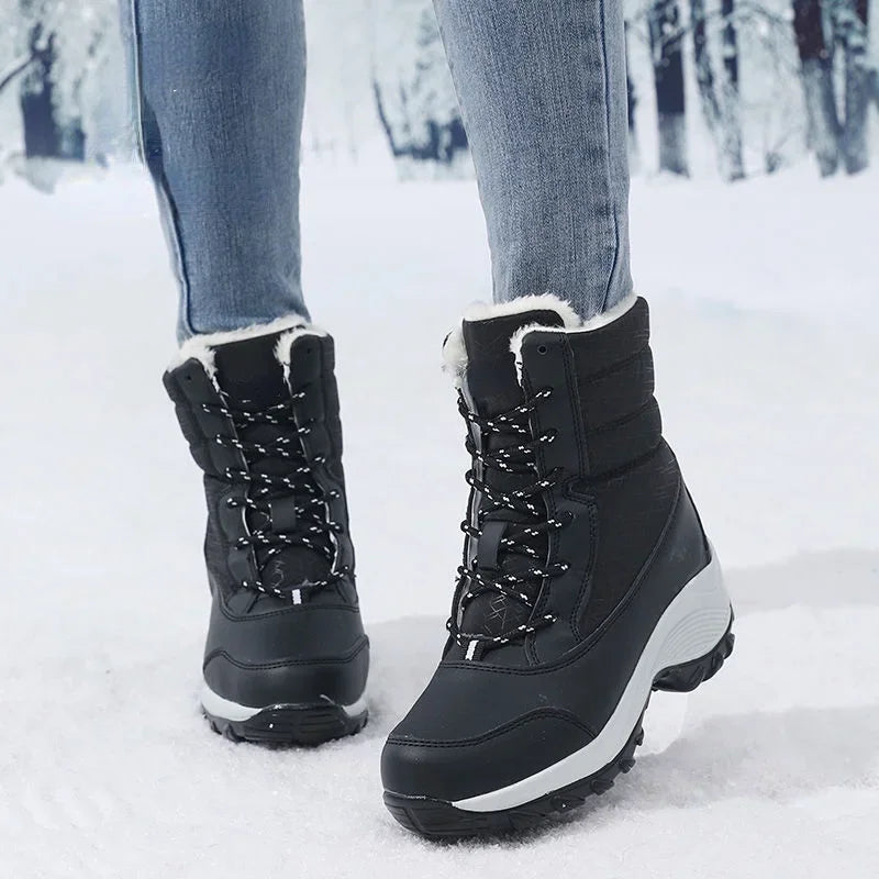 Bottes de Neige Femme à Plateforme Fourrées — Semelle Compensée Imperméable