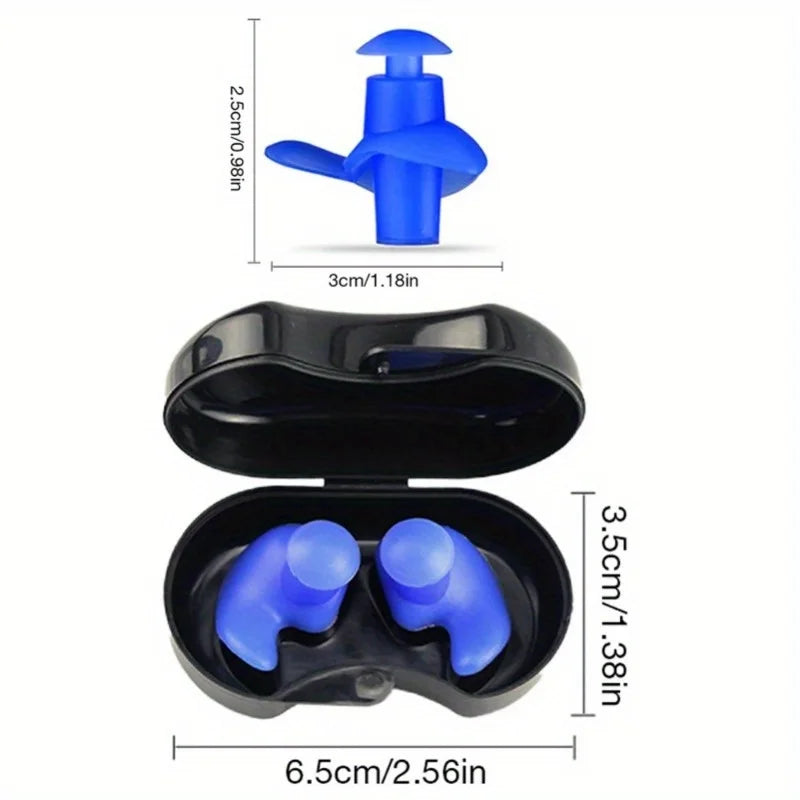 Tapones de natación de silicona impermeables y reutilizables para buceo, surf, ducha, accesorios de baño, 2 piezas