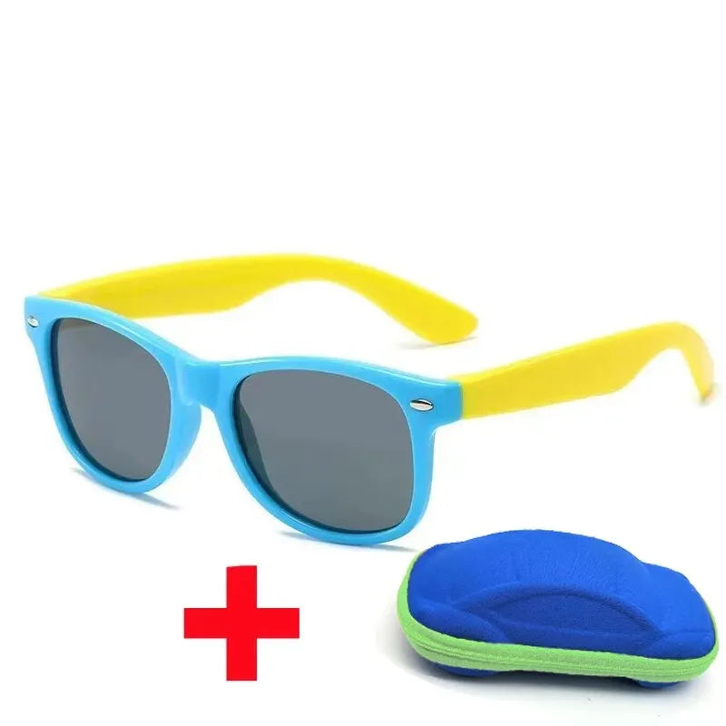 Baby Sunglasses with Glasses Box, Boys and Girls Outdoor Glasses, AC Lens, Safety Glasses and Cases, Kids Gift