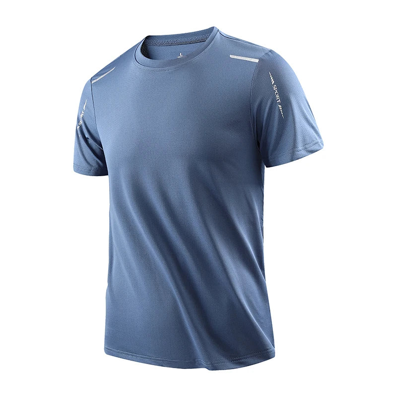 CHRLCK Hombres Correr Secado rápido Transpirable Senderismo Pesca Camisetas Elástico suave Deportes al aire libre Camiseta de manga corta Verano
