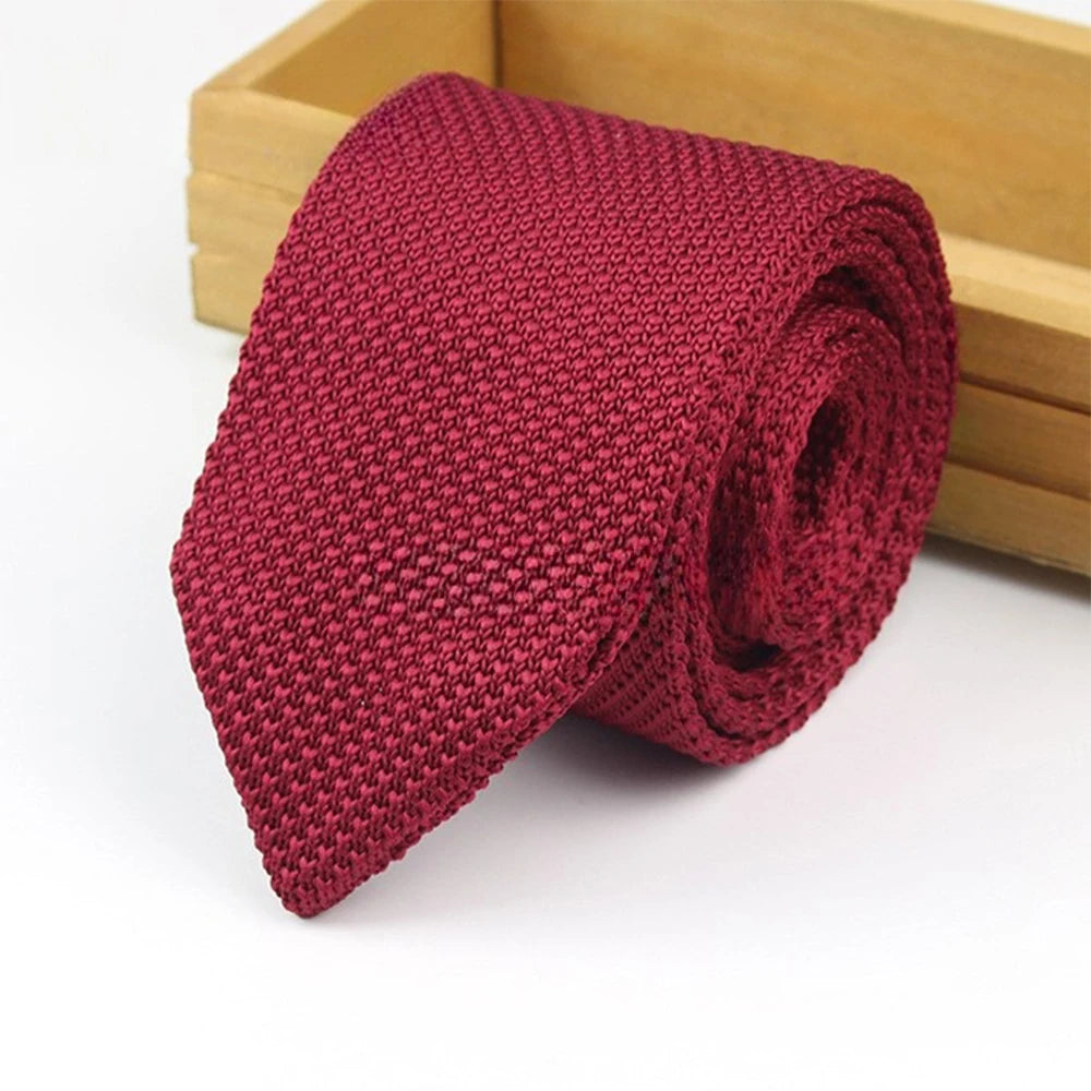 New Style Gradient Fashion Men's Solid Colored Knitted Tie Normal Slim Classic Woven Tie Narrow Ties