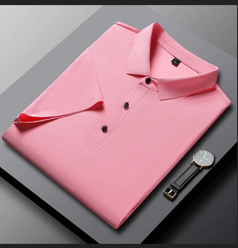Polo homme 3 boutons décontracté — travail, séchage rapide, manches courtes, golf, grandes tailles