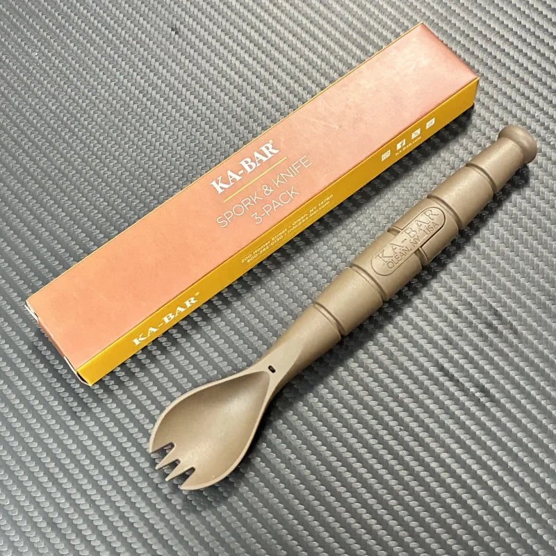 Mini ensemble de couverts tactiques EDC, outil multifonction d'extérieur, fourchette cuillère couteau Combo Camping randonnée équipement essentiel