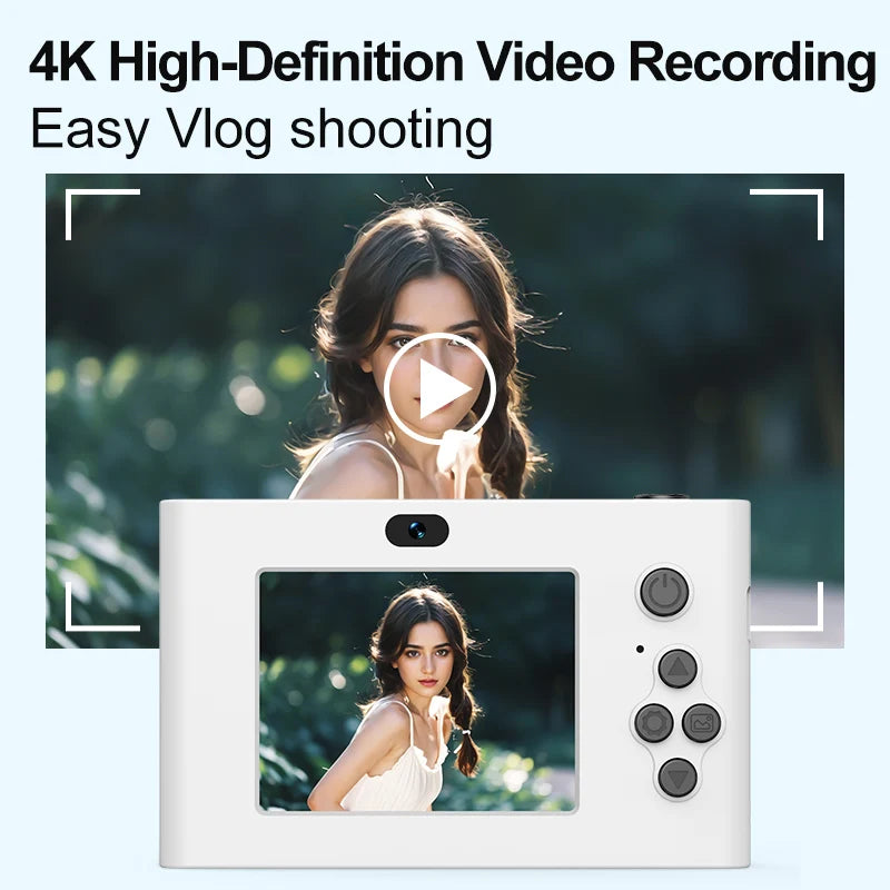 Cámara digital 4K, videocámara de 24 MP, zoom de 16x, cámaras compactas, enfoque automático para niños, adultos, principiantes, fotografía