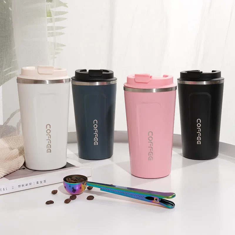 Tasse à café de voyage en acier inoxydable, tasse thermique anti-fuite, bouteille Thermos, thé, café, flacon sous vide, tasses isolées, 380/510ML
