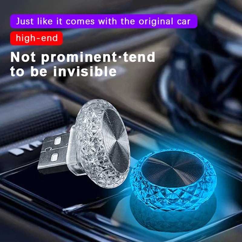 Mini lumière ambiante LED USB Portable pour voiture, lampes d'ambiance décoratives pour intérieur automobile, lumière d'ambiance, lumière d'ordinateur, Plug Play