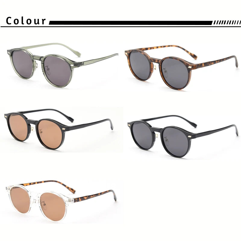 HBK Gafas de sol polarizadas redondas para hombre, montura TR90 a la moda, gafas de sol deportivas para mujer, protección UV400, gafas de sol para hombre