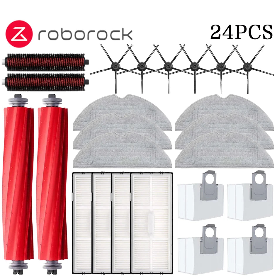 Main side brush, mop, Hepa filter, dust bag, cleaning roller brush for Roborock S7 Maxv Ultra S7 Pro Ultra, Robot Vacuum Cleaner accessories
