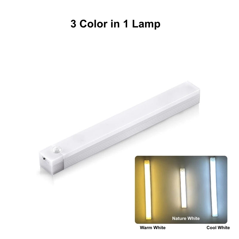 Lampe LED sans fil avec capteur de mouvement, Rechargeable par USB, veilleuse à Induction, Portable, sans fil, magnétique, pour armoire, cuisine