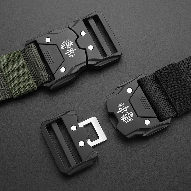 Ceinture militaire pour hommes, chasse en plein air, tactique, alpinisme en plein air, multifonctionnelle, tactique, toile de Nylon tissée, ceinture de pantalon