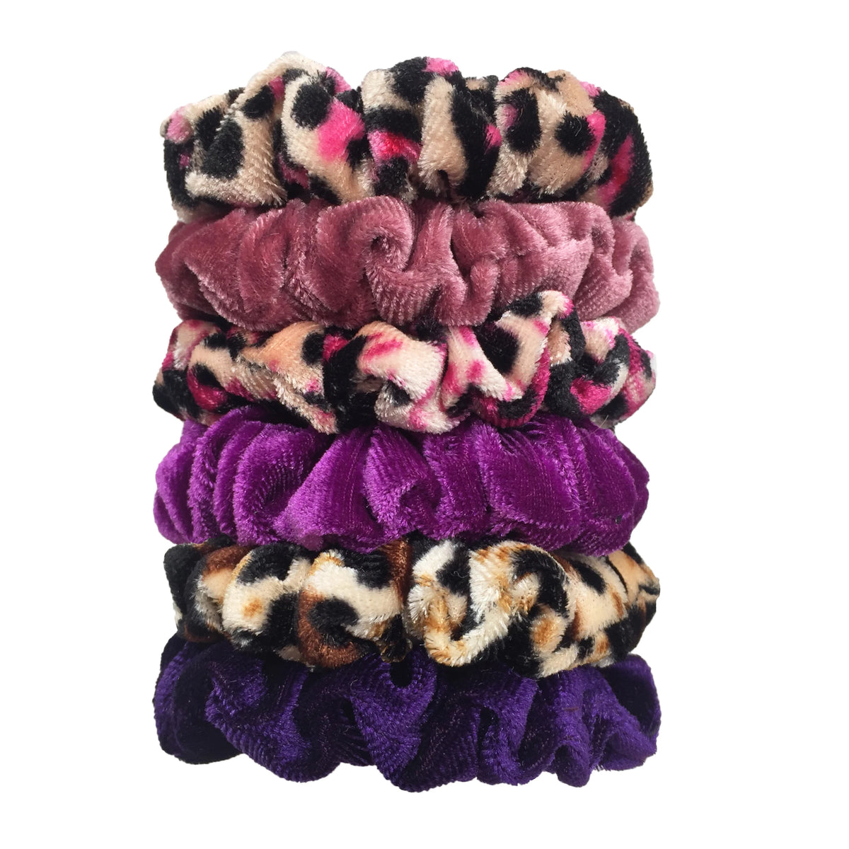 Chouchous en velours pour femmes motif léopard — élastique, bandeau cheveux, queue de cheval, 24/50/6 pièces