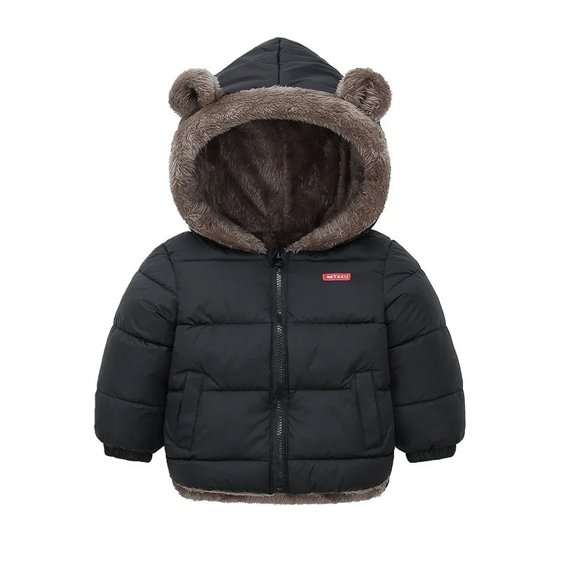 Bébé garçons filles veste à capuche vêtements d'extérieur en coton manteau polaire épais pour enfants vestes rembourrées en cachemire hiver garçons filles manteaux chauds