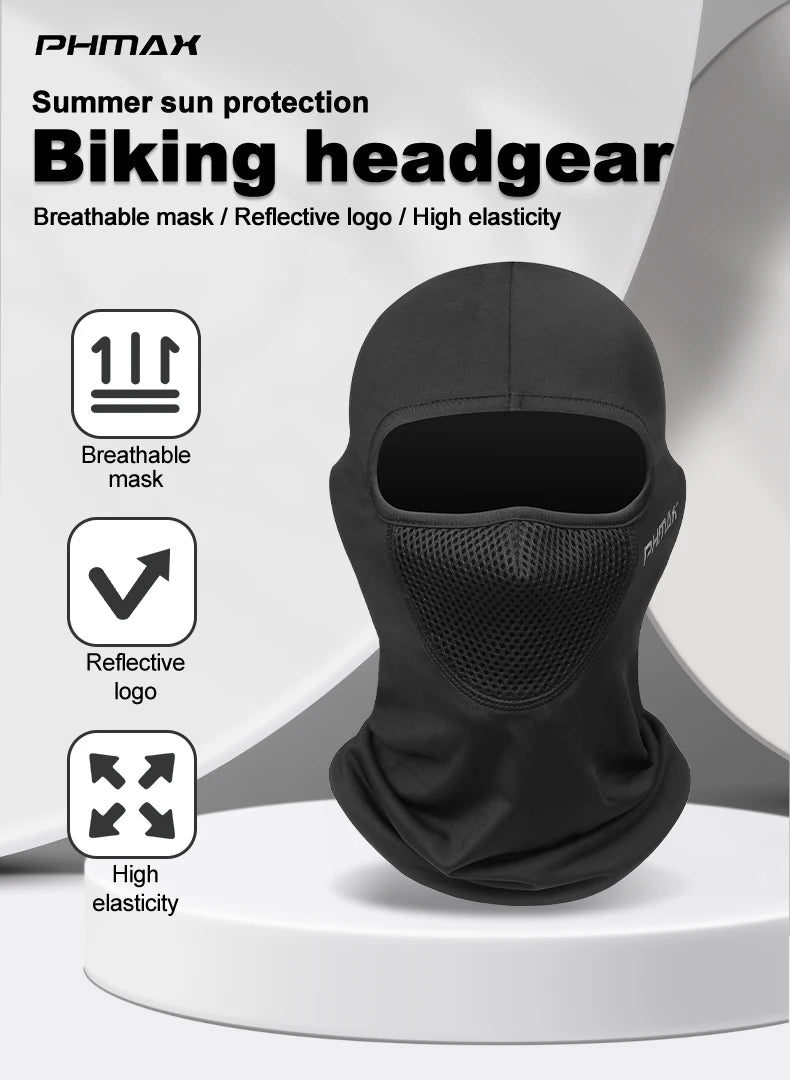 PHMAX Mascarilla de montar para motocicleta, protección contra el viento y el calor, transpirable, máscara facial completa, pasamontañas, sombrero, bufanda, gorra, moto, motociclista, gorra de viento