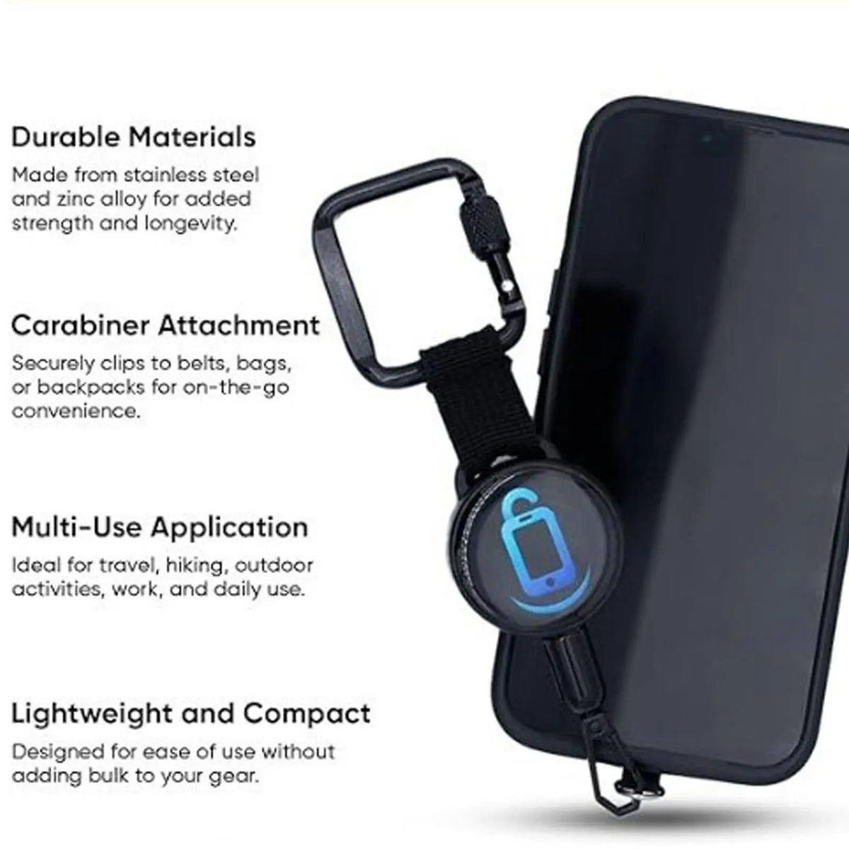 Support de téléphone antivol rétractable, sangle de lanière de téléphone portable, attache de sécurité pour Smartphone avec Clip de ceinture pour voyage en plein air