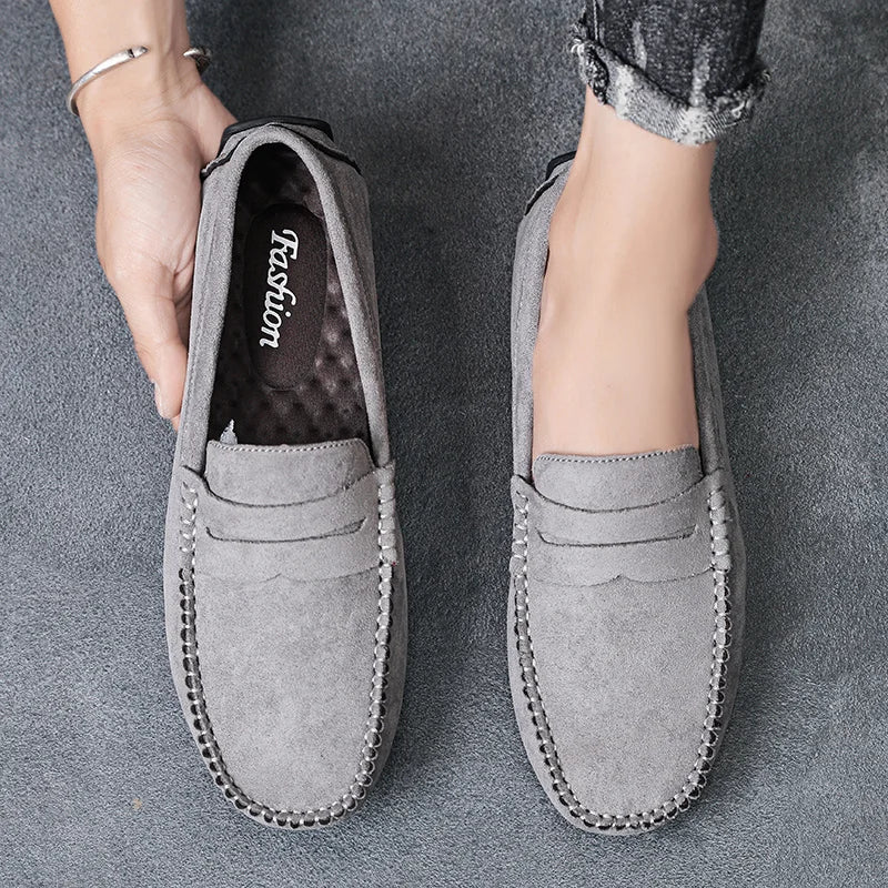 Men's Suede Casual Shoes Breathable Comfort Slip-on Driving Shoes Luxury Brand Men's Loafers Men's Lazy Shoes Moccasins