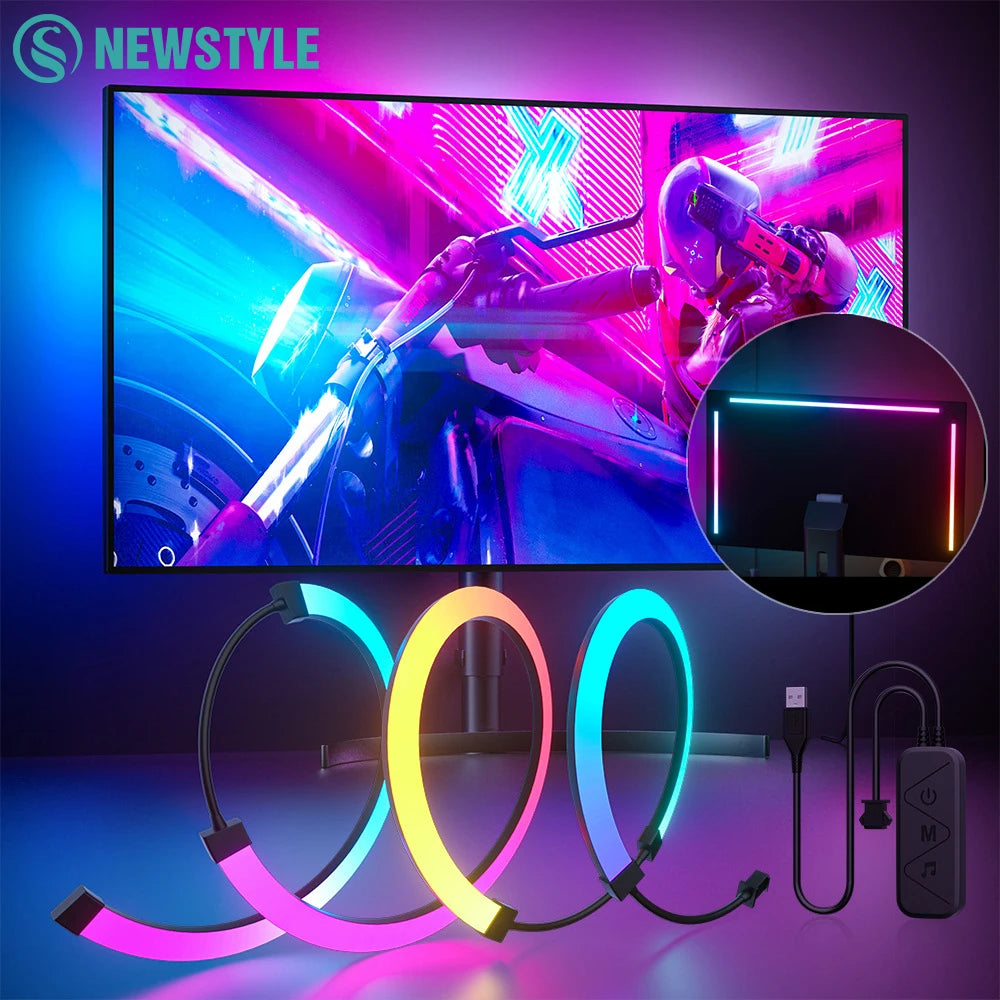 Bande lumineuse de jeu RGB, rétro-éclairage, affichage LED, synchronisation, écran d'ambiance PC, application de synchronisation musicale, décor de salle de jeu, fête