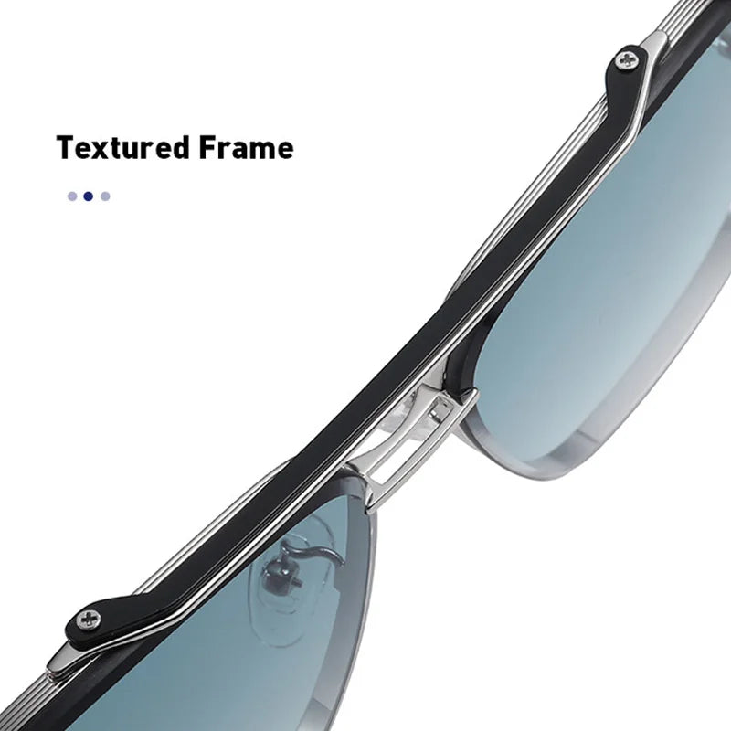 Nuevas gafas de sol degradadas para hombre, moda, metal, montura grande, gafas de sol, marca de lujo, Lunette De Soleil Homme
