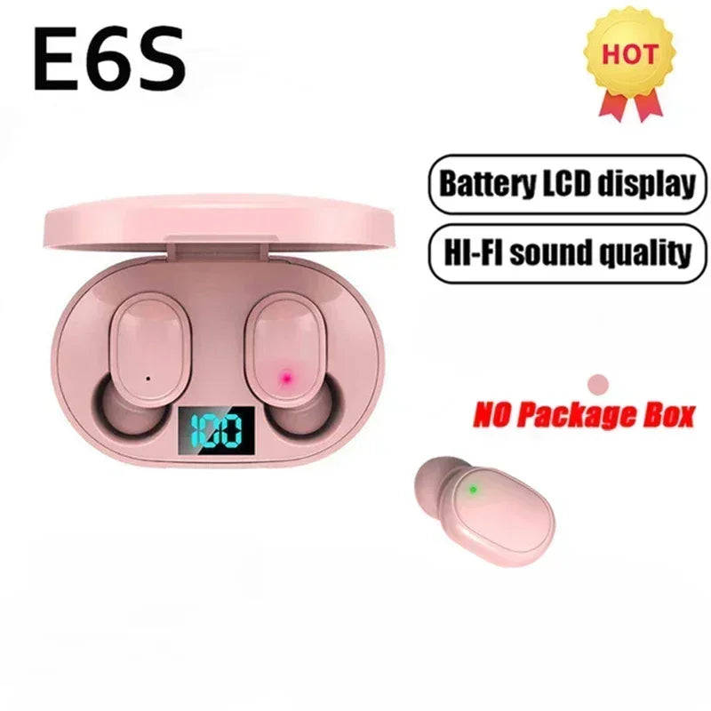 E6S Wireless Bluetooth Earbuds TWS Bluetooth Wireless Headset Noise Cancelling Earphones with Microphone Headset