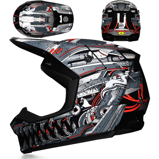 Casque Moto Hors Route Enfants Professionnel — Tout-Terrain Lunettes Cadeau