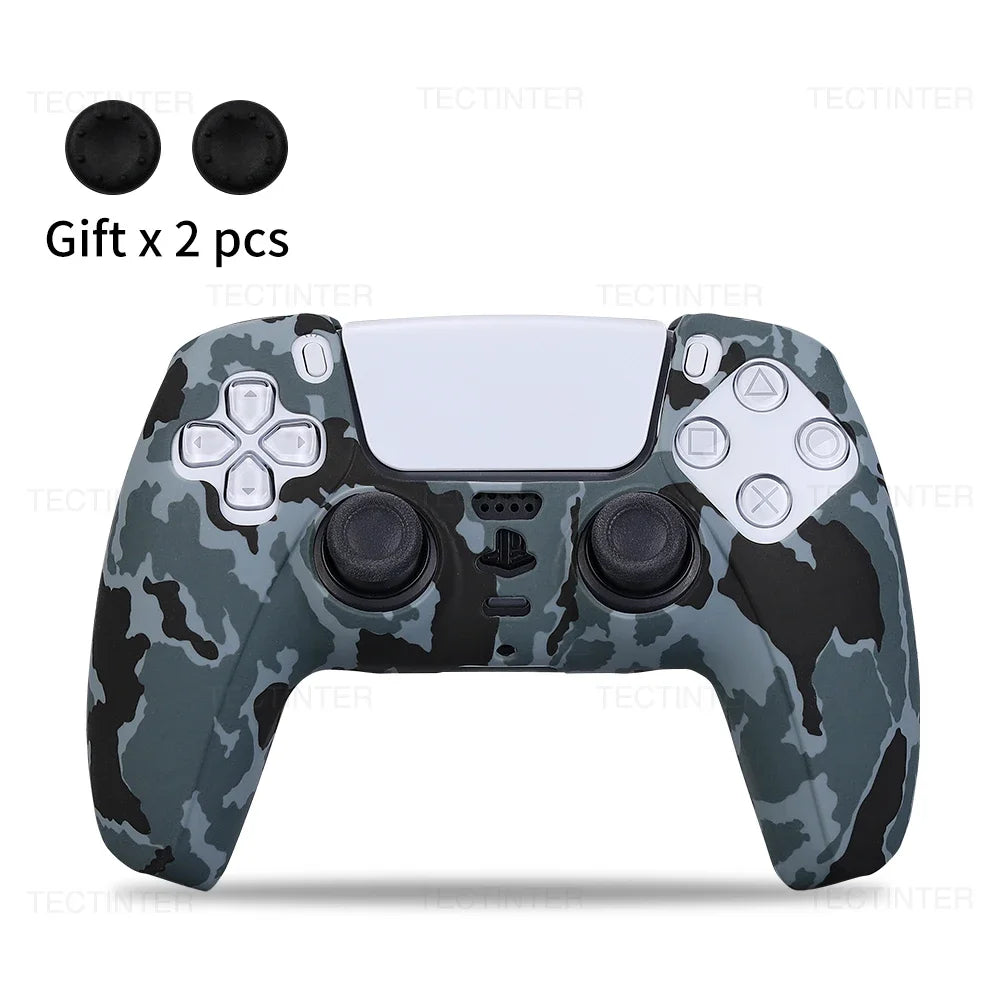 Funda protectora de silicona para controlador de PS5, accesorios de controlador de PS5, estuche de goma para controlador de PS5 Slim, JoysUniverse, tapas de agarre para pulgar