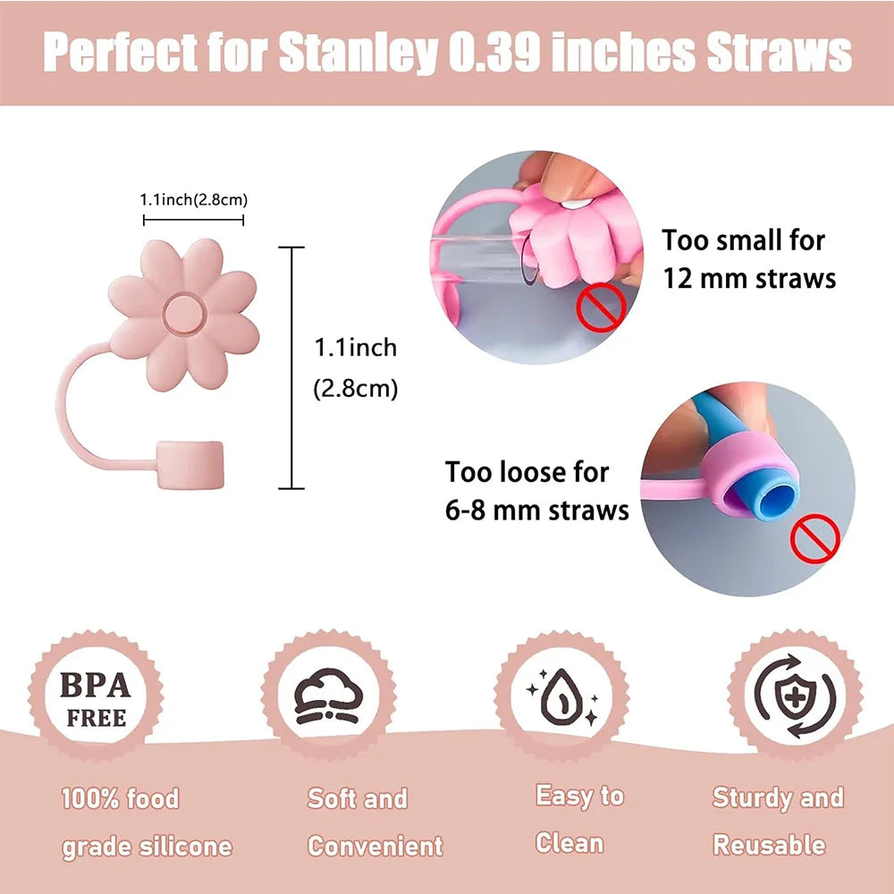 Kit Accessoires 9 Pièces pour Tasse Stanley — Bouchons, Brosses & Charme Floral