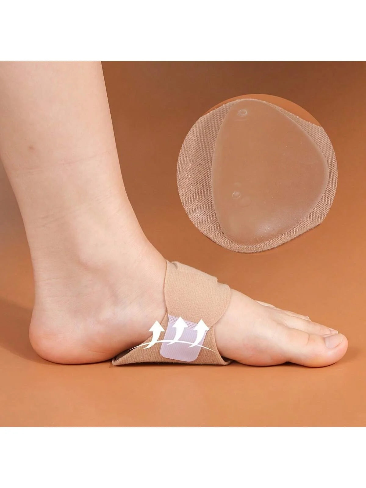1 par de plantillas deportivas con soporte de arco para hombres y mujeres para pies planos para apoyar la almohadilla del pie y aliviar la presión.