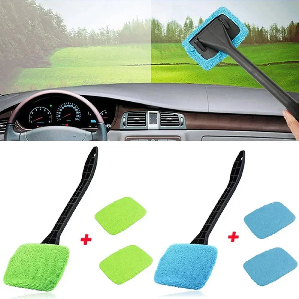 New Car Window Cleaning Brush Kit, Windshield Cleaning Tool, Interior Wiper with Long Handle, Car Accessories