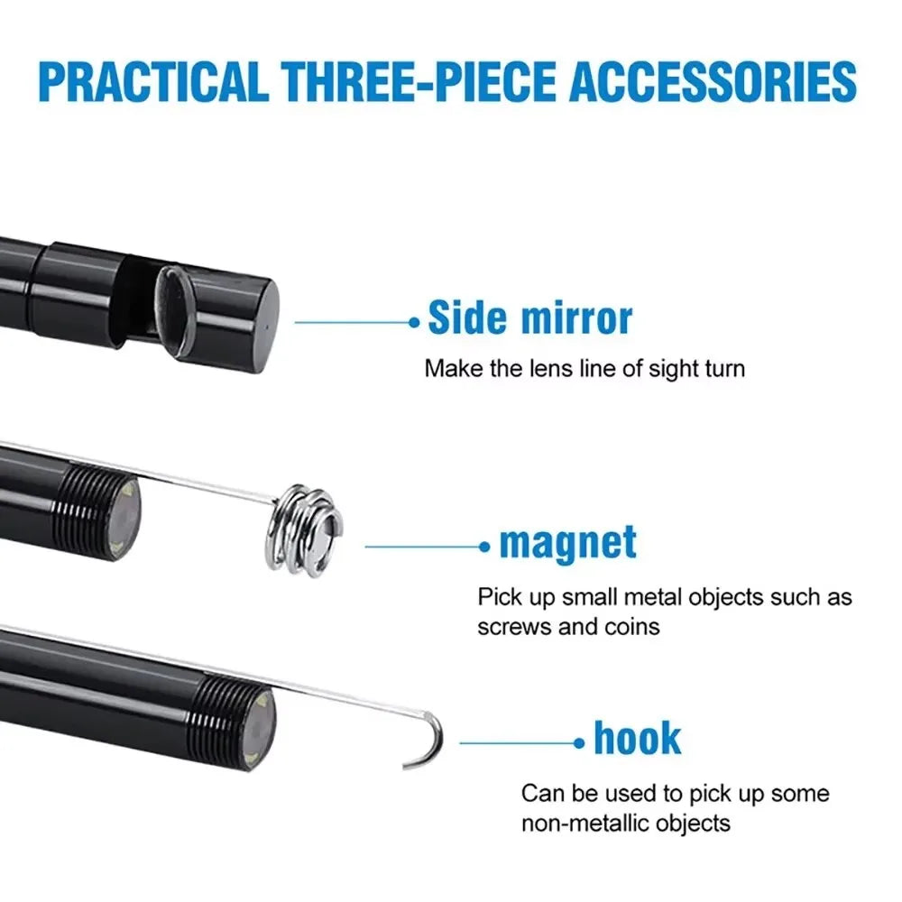 Caméra endoscopique type-c 5.5/7.0MM, étanche IP67, avec 6 led réglables, USB, Android, Endoscope d'inspection Flexible pour téléphone et PC