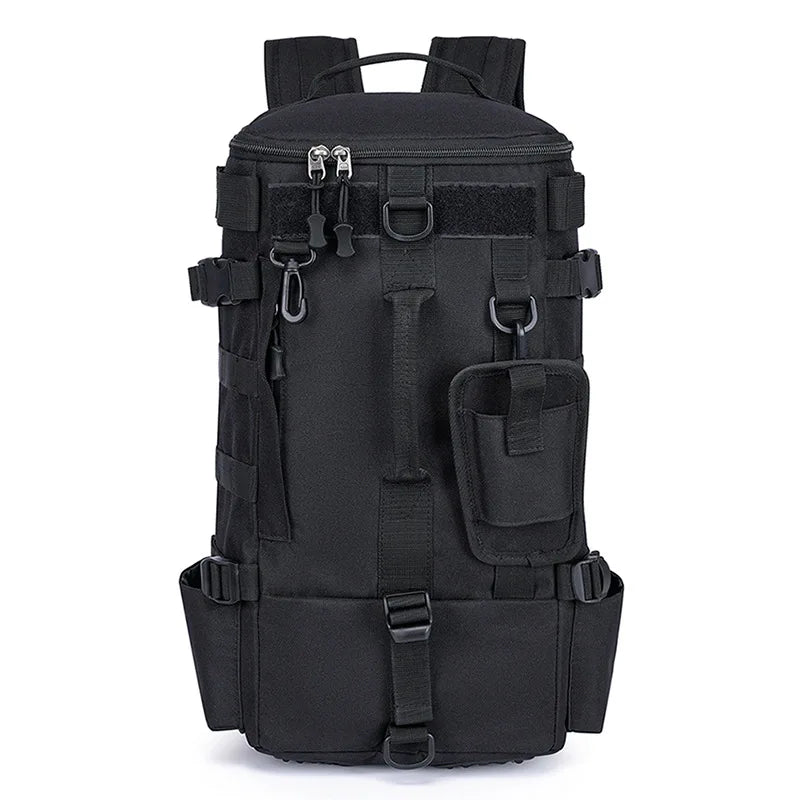 Sac à dos de pêche tactique, sac de matériel avec porte-canne, rangement d'équipement de poisson Molle Camping randonnée sac multifonctionnel en plein air