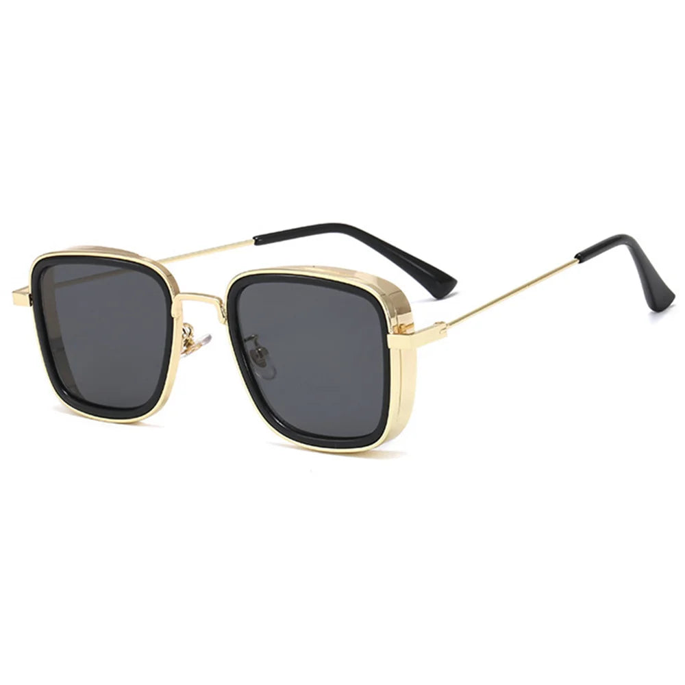 Vintage Steampunk Sunglasses Men 2025 Retro Metal Square Trendy Eyewear Brand Sunglasses Shades for Women Sun Glasses
