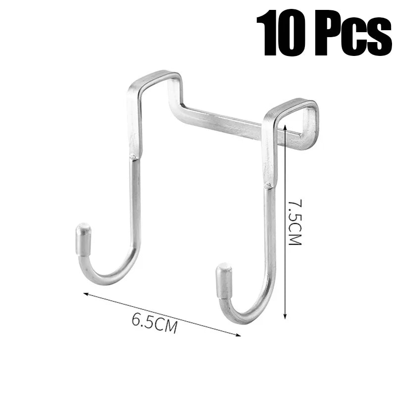 Gancho colgador de puerta de acero inoxidable, gancho de almacenamiento doble en forma de S para baño, cocina, organizador de puerta de pared, ganchos de pared