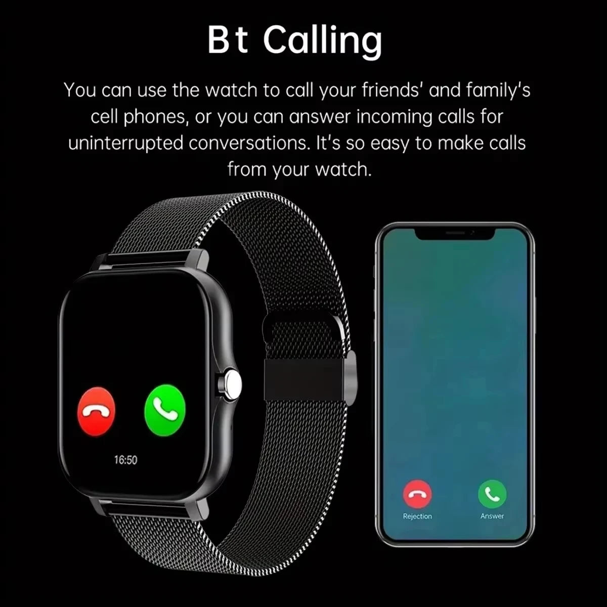 LAXASFIT 2026 Nuevo reloj inteligente con llamada Bluetooth, pantalla táctil completa, monitor de frecuencia cardíaca, reloj inteligente deportivo para hombre y mujer, regalo