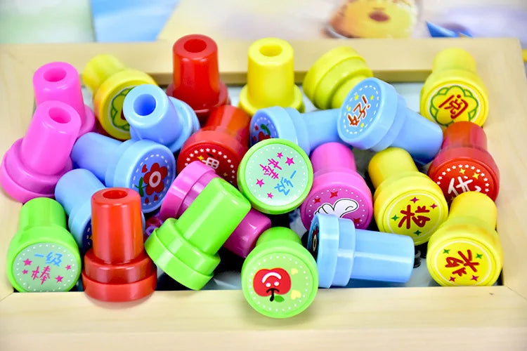 Assortiment de timbres auto-encreurs pour enfants, 10 pièces, tampons de jouets pour enfants, sceau de visage Smiley, Scrapbooking, peinture à la main, décor d'album Photo