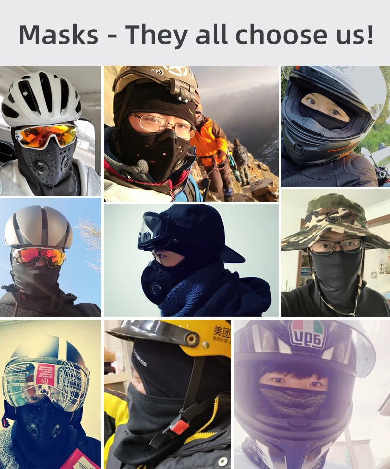 ROCKBROS masque complet chaud hiver écharpe cagoule casque doublure pêche ski randonnée vélo masque coupe-vent respirant couvre-chef