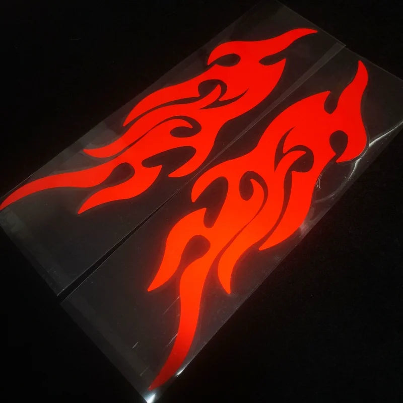 Motorcycle Flame Reflective Stickers, Self-Adhesive Cool Fire Strip, Modified Decals, Motorcycle Body Decoration, Car Supplies