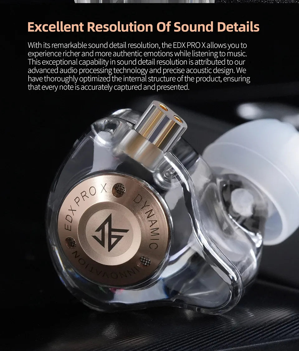 KZ EDX PRO X Auriculares HIFI de bajos dinámicos, audífonos deportivos con cancelación de ruido, cable de 2 pines KZ ZSTX ZSN PRO X EDC EDA ZVX