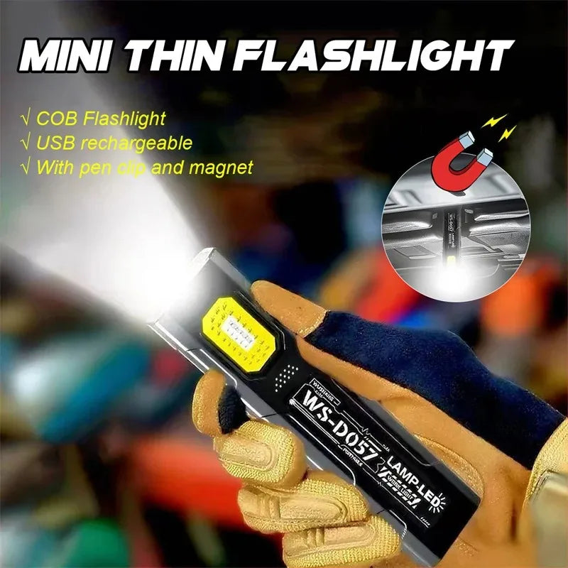 Lampe de travail tactique portable, outil EDC, mini lampe torche LED, outil de camping et de randonnée en plein air, lampe torche molle, rechargeable par USB