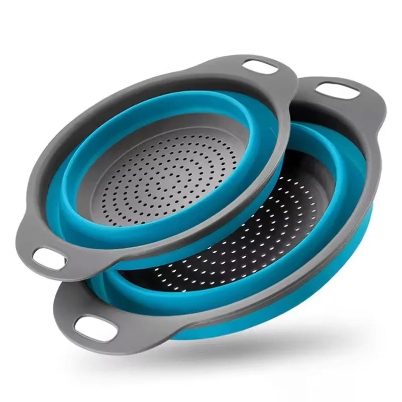 Panier de vidange pliant en Silicone, panier de lavage de fruits et légumes, passoire pliable, égouttoir pliable, outil de rangement de cuisine