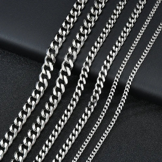 Collares de la presidencia de acero inoxidable para hombres y mujeres, cadena cubana punk, gargantilla JOChoker, moda hip hop, accesorios de joyería de fiesta, 3.5-7mm de ancho
