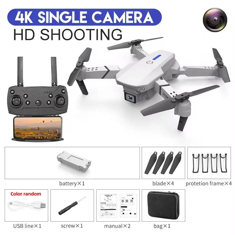 Drone WiFi FPV grand angle HD 4K/1080P — caméra, maintien hauteur, pliable, quadrirotor, jouet, cadeau noël garçon