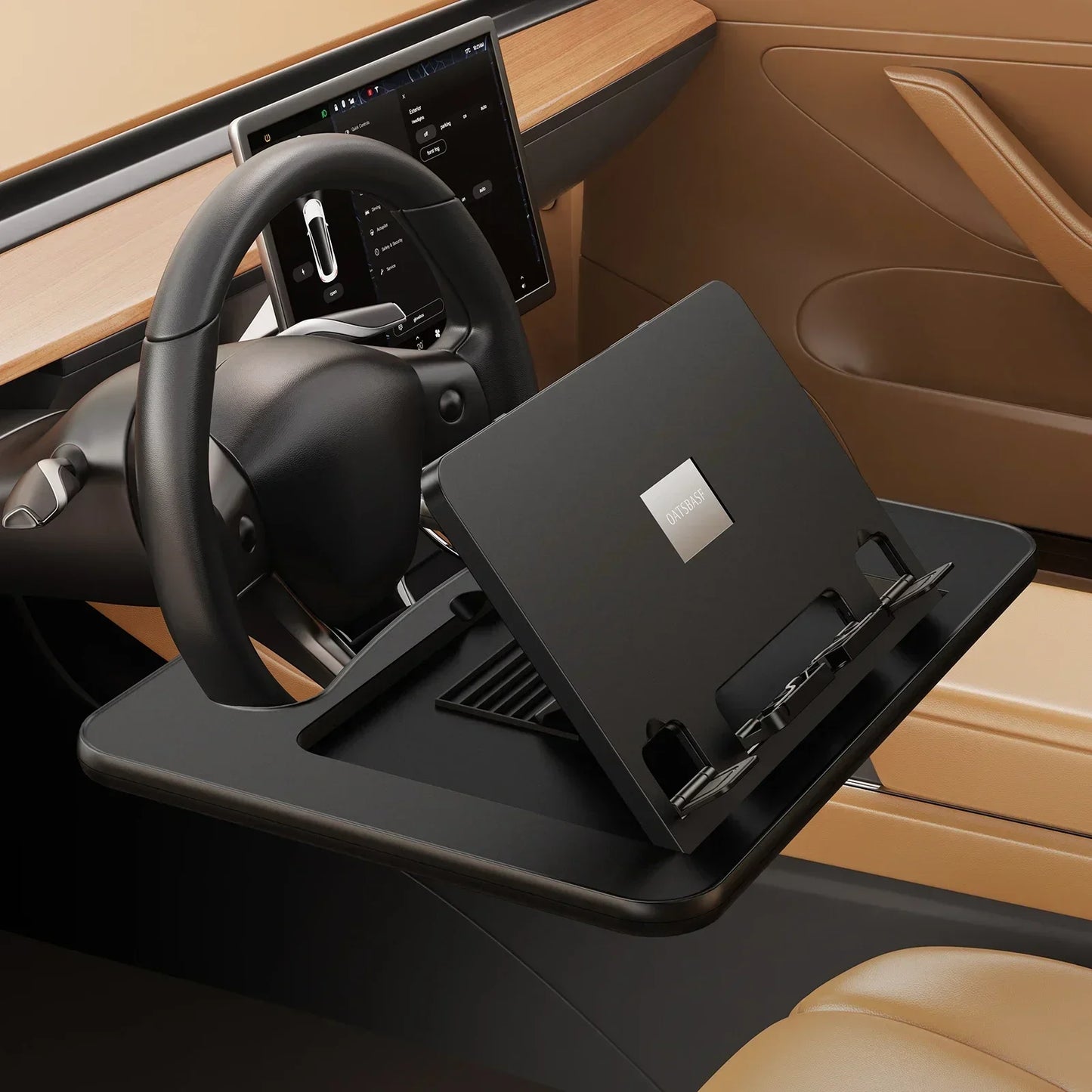 Eary – bureau à volant de voiture pour ordinateur portable, accessoires de voyage sur route, Table pour hommes et femmes, plateau de travail pour manger avec porte-boissons